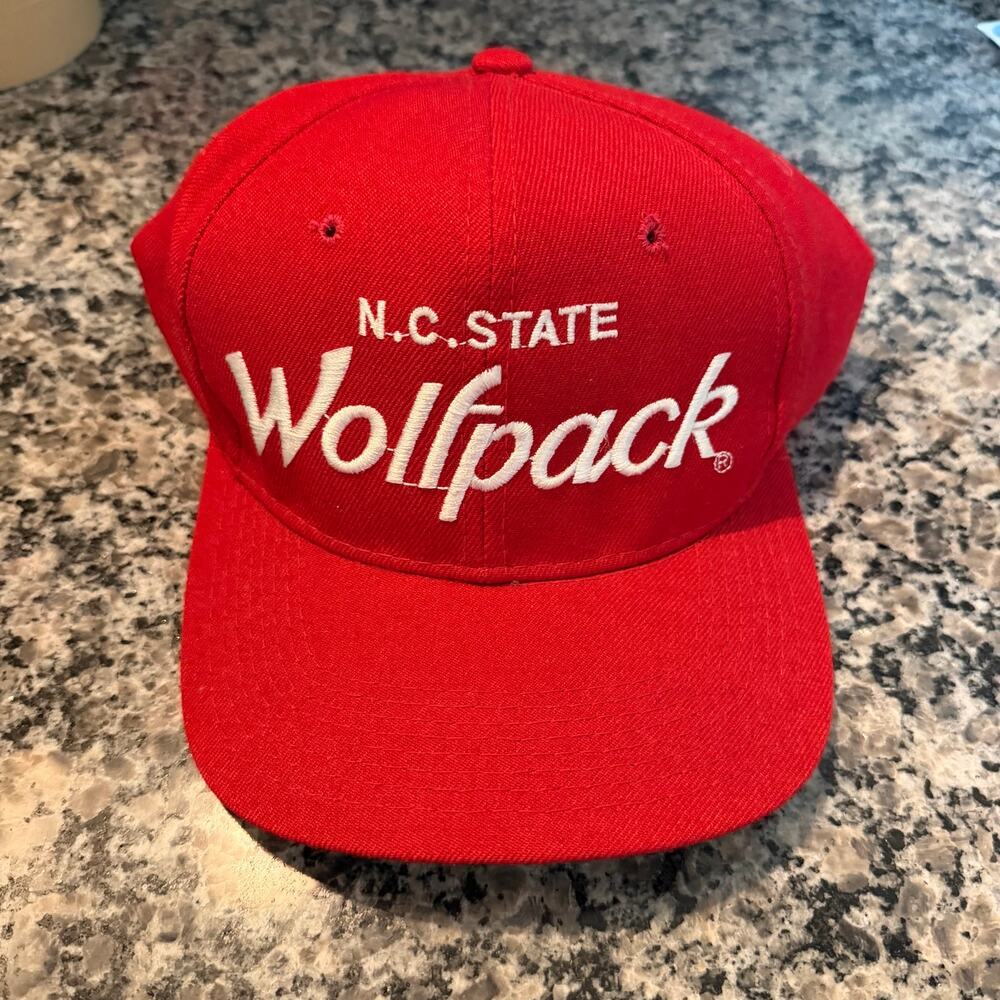Vintage NC State Script Snapback Hat